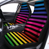 Rainbow Striped Pattern Print Universal Fit Car Seat Covers 102422