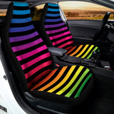 Rainbow Striped Pattern Print Universal Fit Car Seat Covers 102422