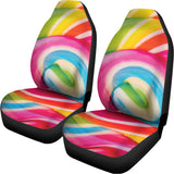 Rainbow Swirl Candy Print Universal Fit Car Seat Covers 102422