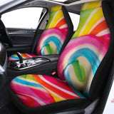 Rainbow Swirl Candy Print Universal Fit Car Seat Covers 102422