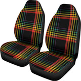Rainbow Tartan Pattern Print Universal Fit Car Seat Covers 102422