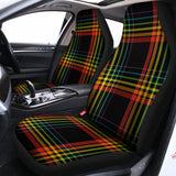 Rainbow Tartan Pattern Print Universal Fit Car Seat Covers 102422