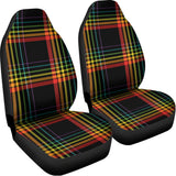Rainbow Tartan Pattern Print Universal Fit Car Seat Covers 102422