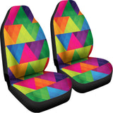 Rainbow Triangles Pattern Print Universal Fit Car Seat Covers 102422