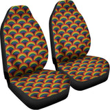 Rainbow Wave Pattern Print Universal Fit Car Seat Covers 102422