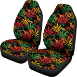 Rasta Marijuana Pattern Print Universal Fit Car Seat Covers 102422
