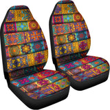 Rectangle Mandala Bohemian Pattern Print Universal Fit Car Seat Covers 102422