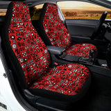 Red Adinkra Tribe Symbols Print Universal Fit Car Seat Covers 102422