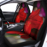 Red Amaryllis Print Universal Fit Car Seat Covers 102422