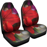 Red Amaryllis Print Universal Fit Car Seat Covers 102422