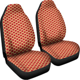 Red And Beige Japanese Pattern Print Universal Fit Car Seat Covers 102422