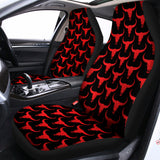 Red And Black Bull Skull Pattern Print Universal Fit Car Seat Covers 102422