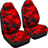 Red And Black Camouflage Print Universal Fit Car Seat Covers 102422