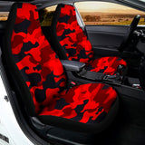 Red And Black Camouflage Print Universal Fit Car Seat Covers 102422
