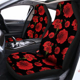 Red And Black Carnation Pattern Print Universal Fit Car Seat Covers 102422