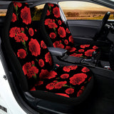 Red And Black Carnation Pattern Print Universal Fit Car Seat Covers 102422