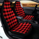 Red And Black Check Pattern Print Universal Fit Car Seat Covers 102422