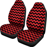 Red And Black Chevron Pattern Print Universal Fit Car Seat Covers 102422