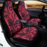Red And Black Digital Camo Pattern Print Universal Fit Car Seat Covers 102422