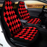 Red And Black Harlequin Pattern Print Universal Fit Car Seat Covers 102422