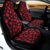 Red And Black Heart Pattern Print Universal Fit Car Seat Covers 102422