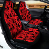 Red And Black Horror Witch Pattern Print Universal Fit Car Seat Covers 102422