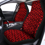 Red And Black Japanese Pattern Print Universal Fit Car Seat Covers 102422