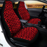 Red And Black Japanese Pattern Print Universal Fit Car Seat Covers 102422