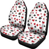 Red And Black Playing Card Suits Print Universal Fit Car Seat Covers 102422