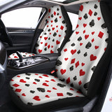 Red And Black Playing Card Suits Print Universal Fit Car Seat Covers 102422