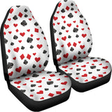 Red And Black Playing Card Suits Print Universal Fit Car Seat Covers 102422