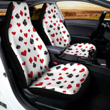 Red And Black Playing Card Suits Print Universal Fit Car Seat Covers 102422