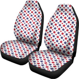 Red And Blue American Star Pattern Print Universal Fit Car Seat Covers 102422