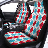 Red And Blue Argyle Pattern Print Universal Fit Car Seat Covers 102422