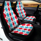 Red And Blue Argyle Pattern Print Universal Fit Car Seat Covers 102422