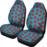 Red And Blue Carnation Pattern Print Universal Fit Car Seat Covers 102422