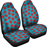 Red And Blue Carnation Pattern Print Universal Fit Car Seat Covers 102422