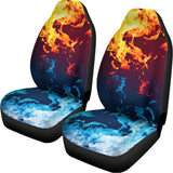 Red And Blue Fire Print Universal Fit Car Seat Covers 102422