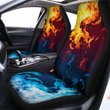 Red And Blue Fire Print Universal Fit Car Seat Covers 102422