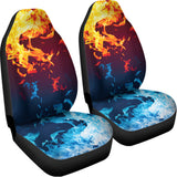 Red And Blue Fire Print Universal Fit Car Seat Covers 102422