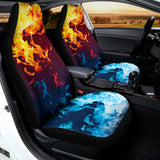 Red And Blue Fire Print Universal Fit Car Seat Covers 102422
