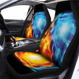 Red And Blue Fire Yin Yang Print Universal Fit Car Seat Covers 102422