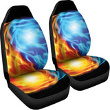 Red And Blue Fire Yin Yang Print Universal Fit Car Seat Covers 102422