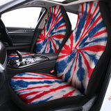 Red And Blue Spider Tie Dye Print Universal Fit Car Seat Covers 102422