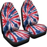 Red And Blue Spider Tie Dye Print Universal Fit Car Seat Covers 102422