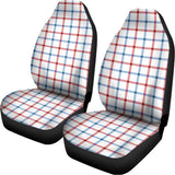 Red And Blue Tattersall Pattern Print Universal Fit Car Seat Covers 102422