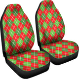 Red And Green Argyle Pattern Print Universal Fit Car Seat Covers 102422