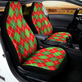 Red And Green Argyle Pattern Print Universal Fit Car Seat Covers 102422