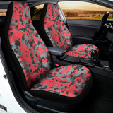 Red And Grey Digital Camo Pattern Print Universal Fit Car Seat Covers 102422