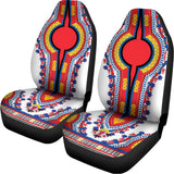 Red And White African Dashiki Print Universal Fit Car Seat Covers 102422